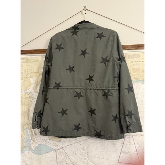 Driftwood Military Jacket Womens Medium Green Stars Utility Pockets Sundance L - Picture 9 of 10